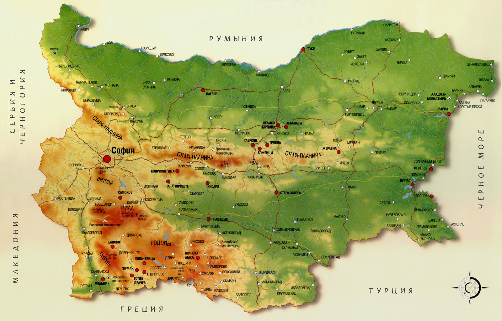 Карта Болгарии