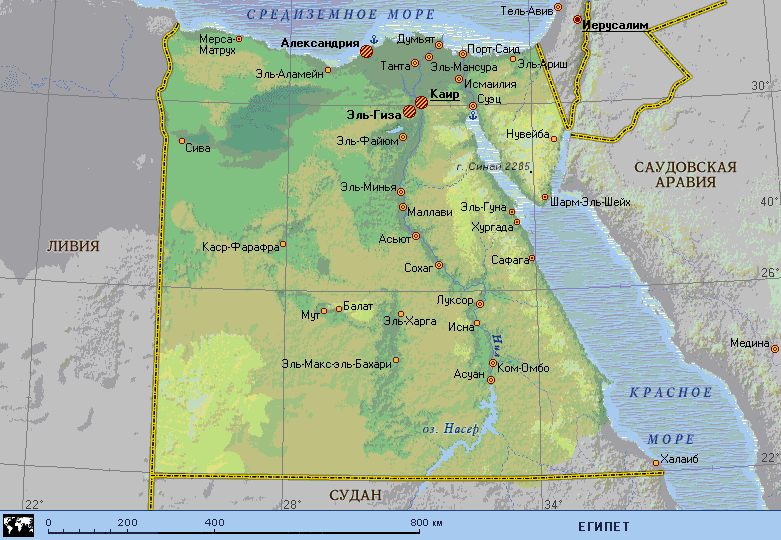 карта Египта